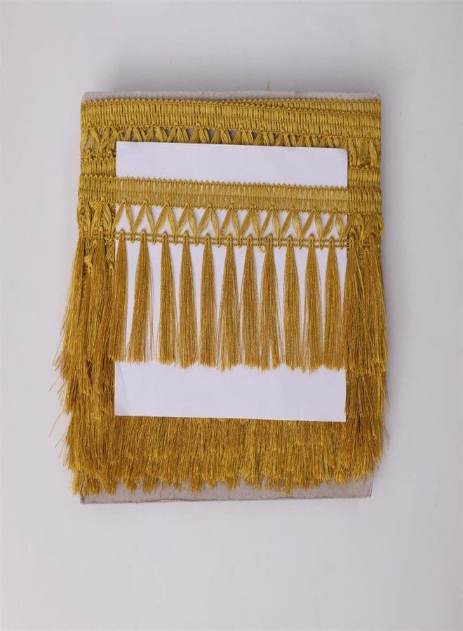 Anida lace Tassel Fringe Sequence Lace Border for Dresse, Saree, Lehenga, Dupatta, Bag, Craft and Decorations Colour (9 Metre) (Mustard) - Image 2